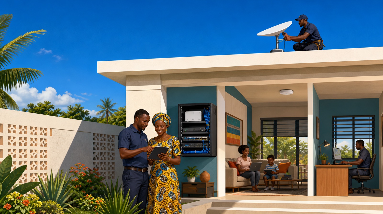 A connected Nigerian home with reliable internet and network infrastructure